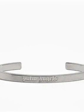 Palm Angels Engraved Silver-Tone Cuff Bracelet